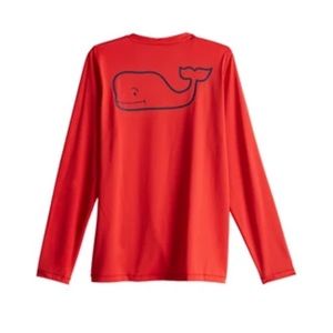 Classic vineyard vines long sleeve t shirt red / navy